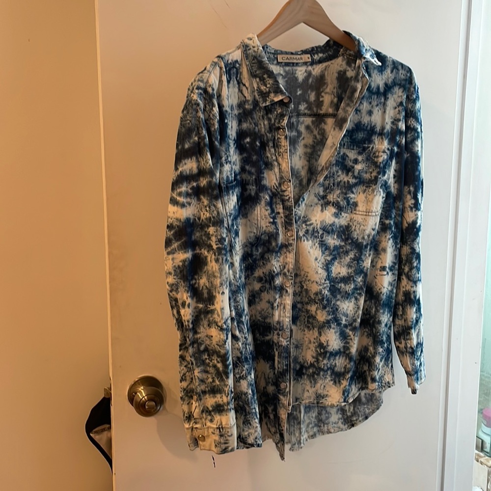 Carmar 100% cotton collared top